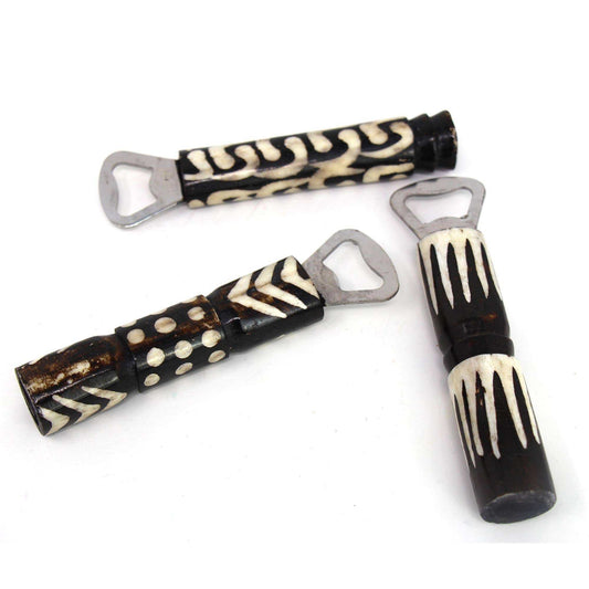 African Batik Bone Bottle Opener, Mixed Designs - Jedando - Flyclothing LLC