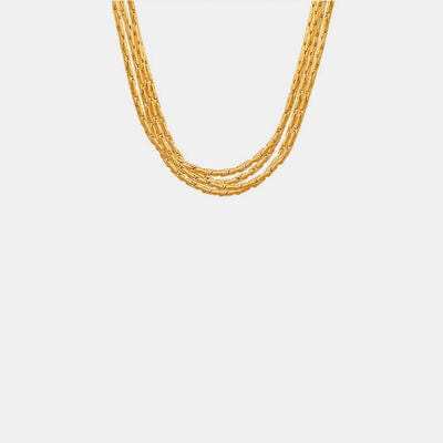 18K Gold-Plated Multi-Layer Clavicle Chain Necklace - Trendsi - Flyclothing LLC