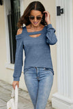 Cutout Cold-Shoulder Top - Trendsi - Flyclothing LLC