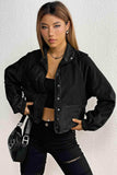 Snap Down Collared Jacket - Trendsi - Flyclothing LLC