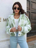 Plaid Dropped Shoulder Buttoned Jacket - Trendsi - Flyclothing LLC