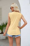 Contrast Eyelet V-Neck Tank - Trendsi - Flyclothing LLC