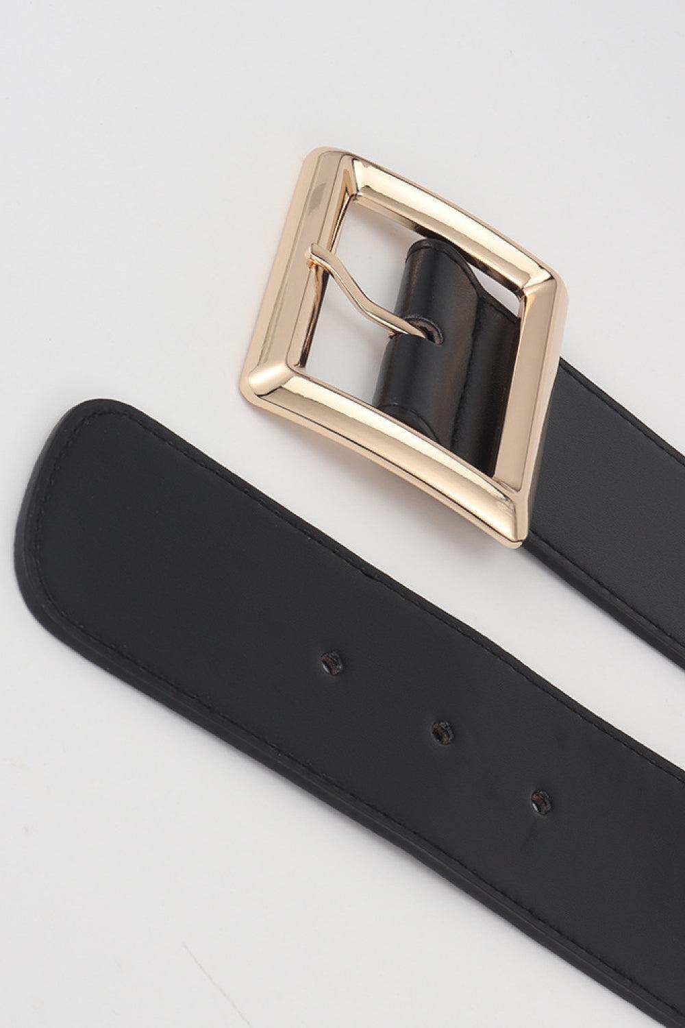 Rectangle Buckle Elastic Wide Belt - Trendsi - Flyclothing LLC