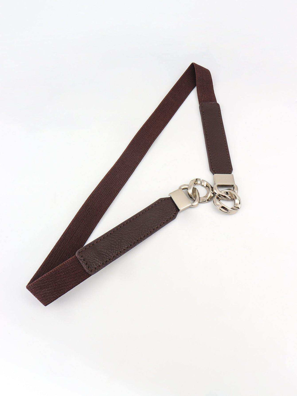 Zinc Alloy Buckle Elastic PU Belt - Trendsi - Flyclothing LLC