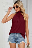 Tied Grecian Neck Tank - Trendsi - Flyclothing LLC