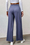 Pleated Detail Wide-Leg Pants with Pockets - Trendsi - Flyclothing LLC