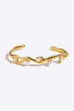 Inlaid Synthetic Pearl Open Bracelet - Trendsi - Flyclothing LLC