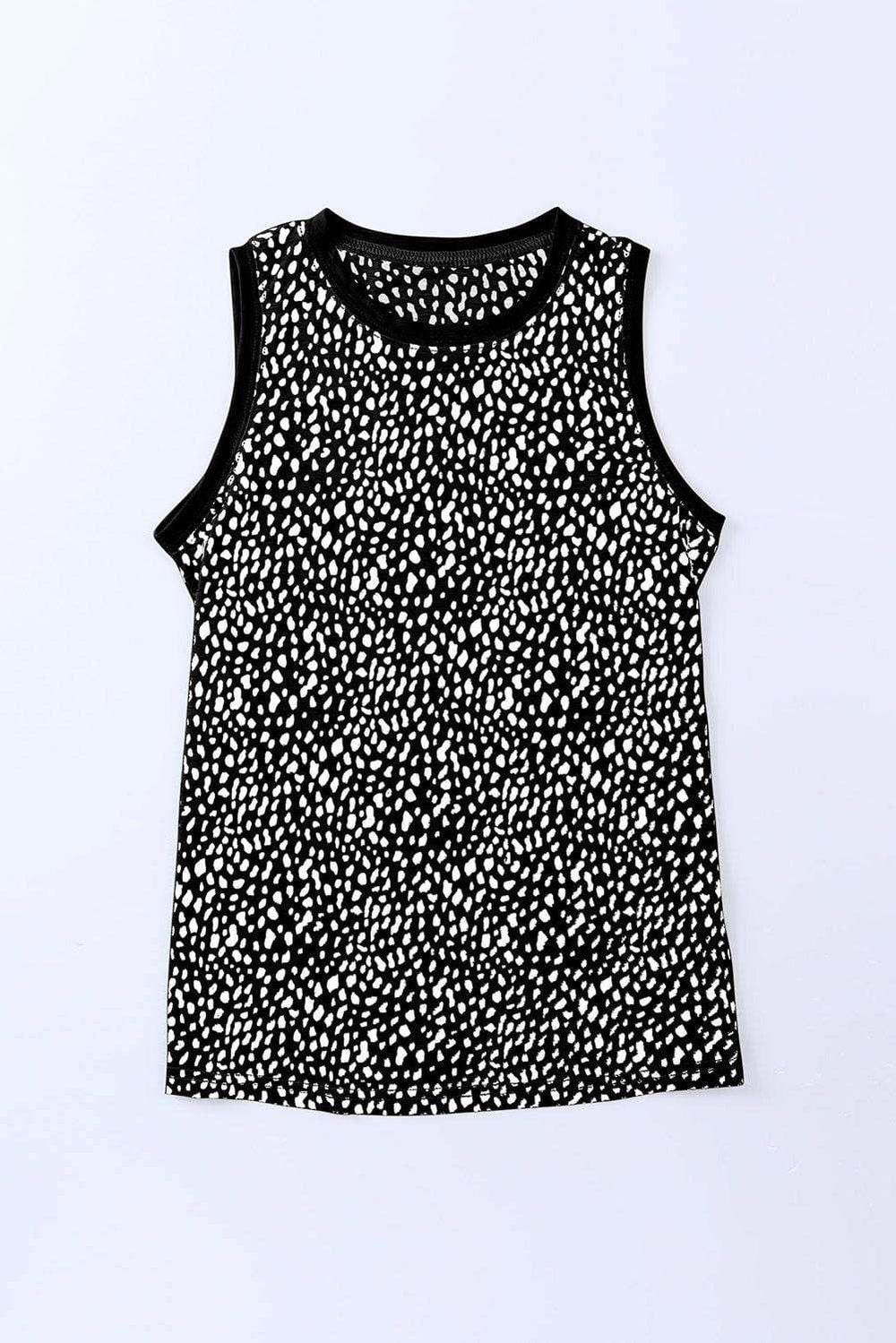 Printed Round Neck Tank - Trendsi - Flyclothing LLC