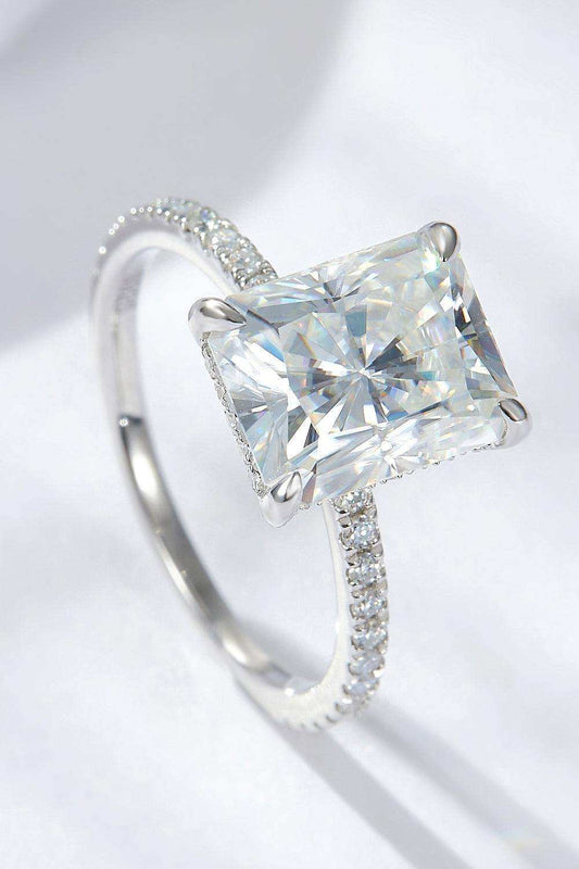4 Carat Moissanite 4-Prong Side Stone Ring - Trendsi - Flyclothing LLC