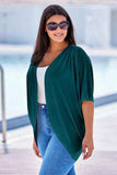 Plus Size Ribbed Cocoon Cover Up - Trendsi - Flyclothing LLC