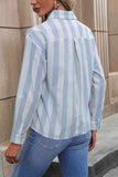 Striped Long Sleeve Shirt - Trendsi - Flyclothing LLC