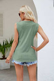 Contrast Eyelet V-Neck Tank - Trendsi - Flyclothing LLC