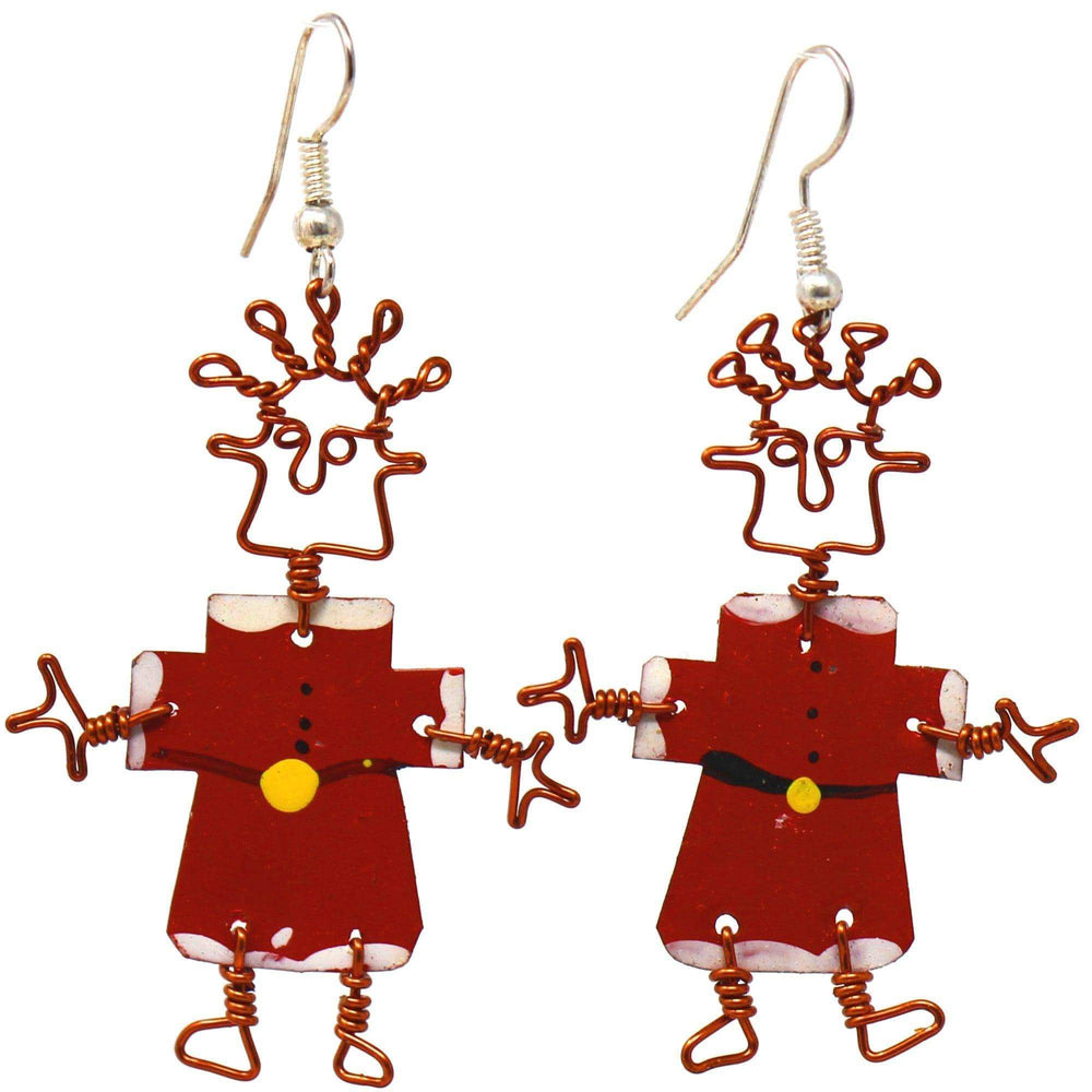 Dancing Girl Santa Earrings - Creative Alternatives - Creative Alternatives - Flyclothing LLC