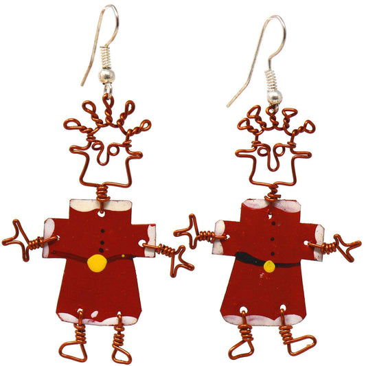 Dancing Girl Santa Earrings - Creative Alternatives - Creative Alternatives - Flyclothing LLC