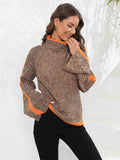 Heathered Turtleneck Long Sleeve Sweater - Trendsi - Flyclothing LLC