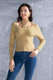 Halter Neck Long Sleeve Sweater - Trendsi - Flyclothing LLC