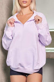Quarter Zip Dropped Shoulder Sweatshirt - Trendsi - Flyclothing LLC