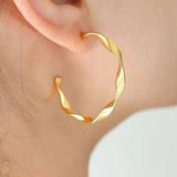 Titanium Steel C-Hoop Earrings - Trendsi - Flyclothing LLC
