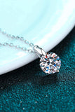 Minimalist 925 Sterling Silver Moissanite Pendant Necklace - Trendsi - Flyclothing LLC
