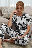 Tie-Dye Tee and Drawstring Waist Joggers Lounge Set - Trendsi - Flyclothing LLC