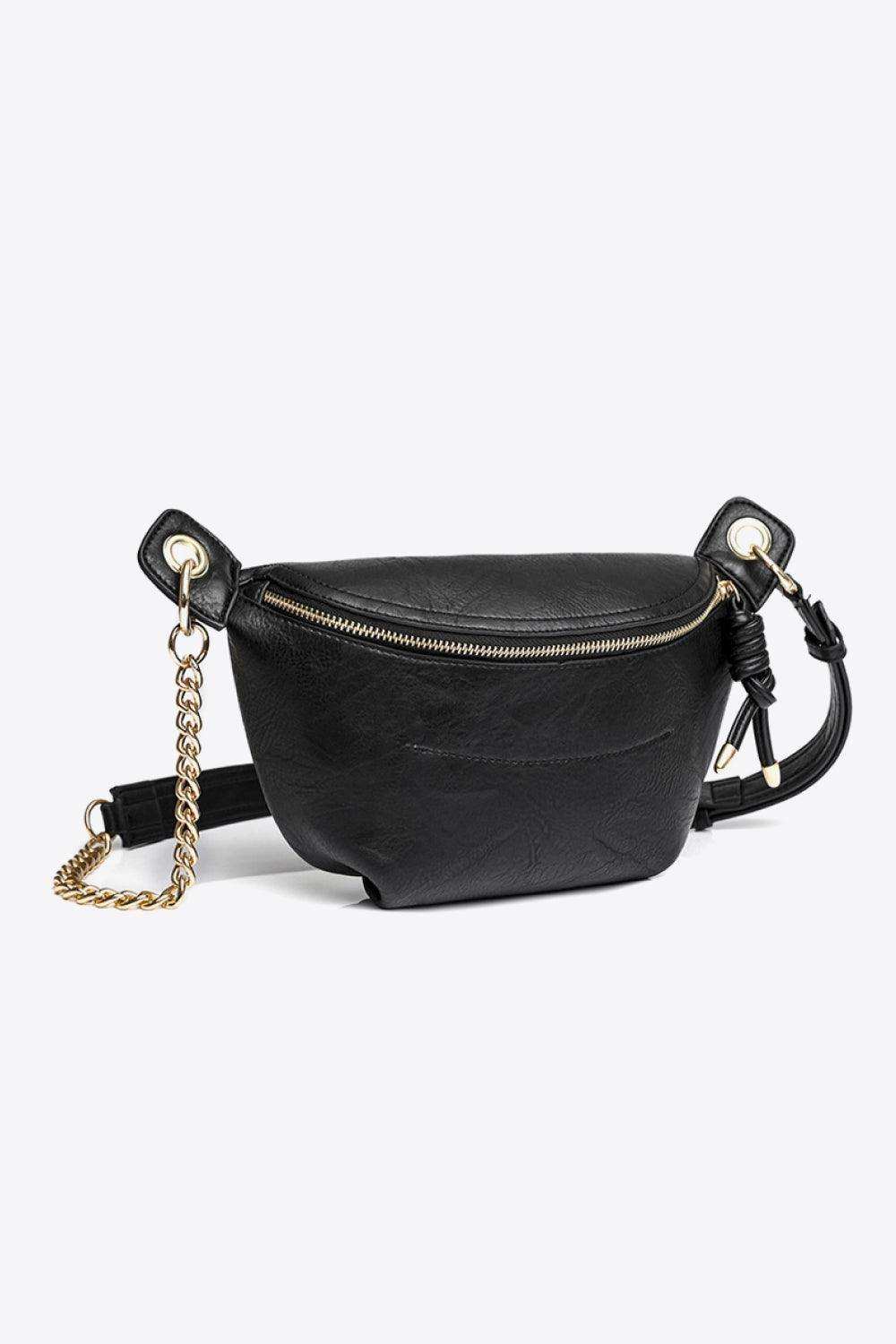 PU Leather Chain Strap Crossbody Bag - Trendsi - Flyclothing LLC