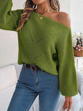 Openwork Long Sleeve Sweater - Trendsi - Flyclothing LLC