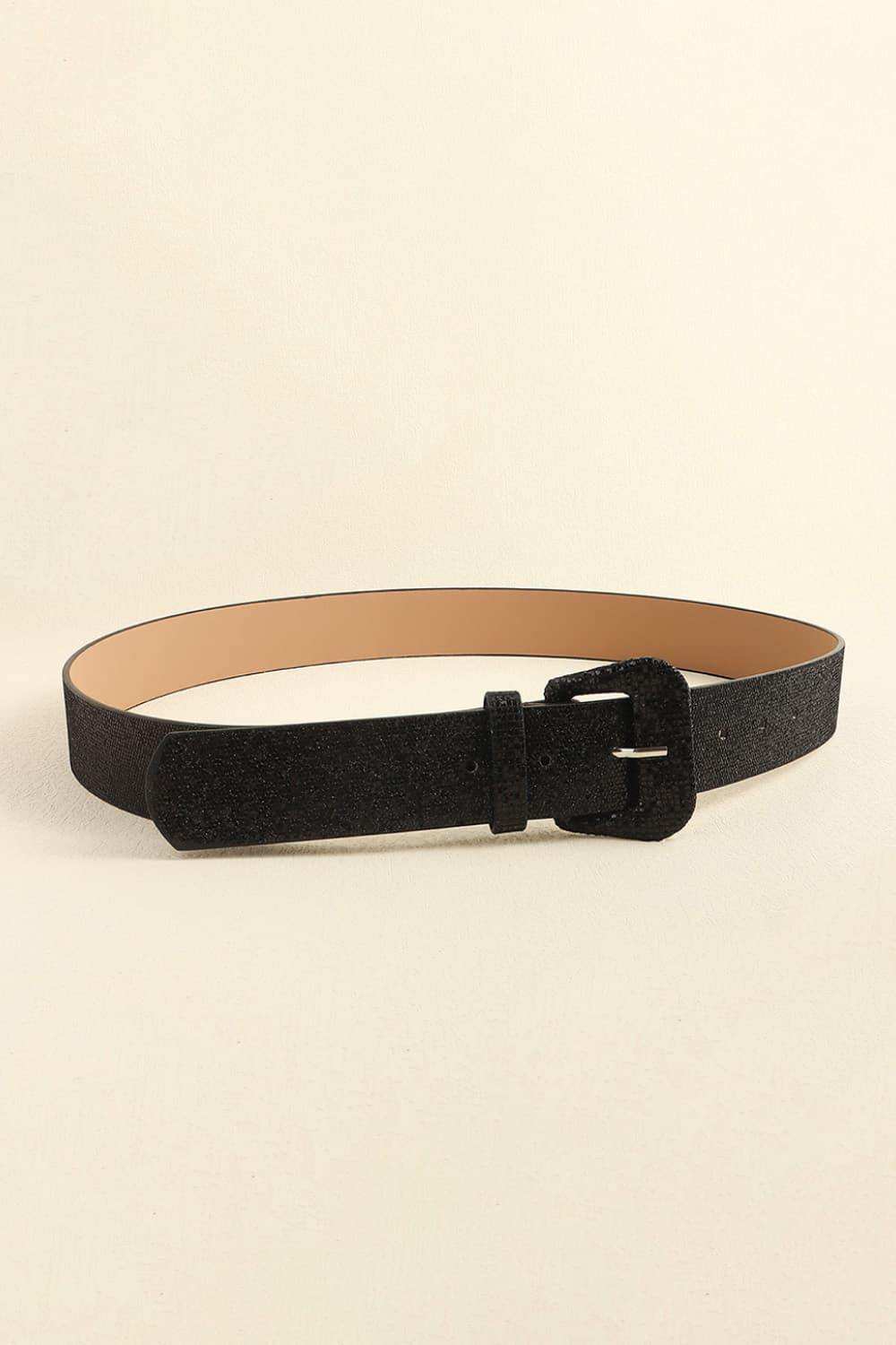 Glitter PU Leather Belt - Trendsi - Flyclothing LLC