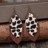 Leaf Shape Leather Dangle Earrings - Trendsi - Flyclothing LLC