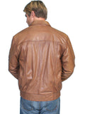 Scully Leather Cognac Soft Lamb Mens Jacket - Scully Leather - Flyclothing LLC