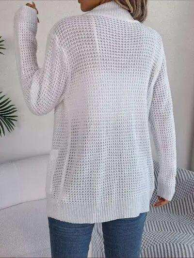 Open Front Long Sleeve Cardigan with Pockets - Trendsi - Flyclothing LLC