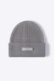 NEWYORK Patch Rib-Knit Cuffed Beanie - Trendsi - Flyclothing LLC