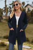 Open Front Long Sleeve Cardigan - Trendsi - Flyclothing LLC