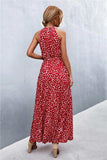 Printed Sleeveless Tie Waist Maxi Dress - Trendsi - Flyclothing LLC