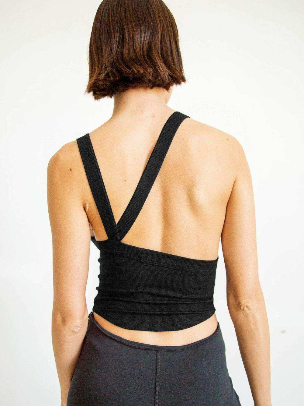 Halter Neck Ribbed Cropped Top - Trendsi - Flyclothing LLC