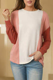 Color Block Ribbed Long Sleeve T-Shirt - Trendsi - Flyclothing LLC