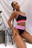 Color Block Spaghetti Strap Two-Piece Swim Set - Trendsi - Flyclothing LLC
