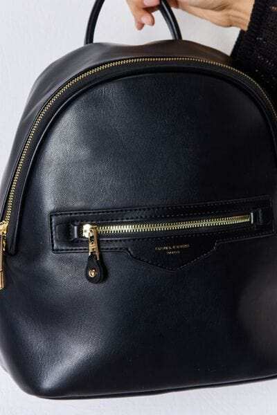 David Jones PU Leather Backpack - Trendsi - Flyclothing LLC