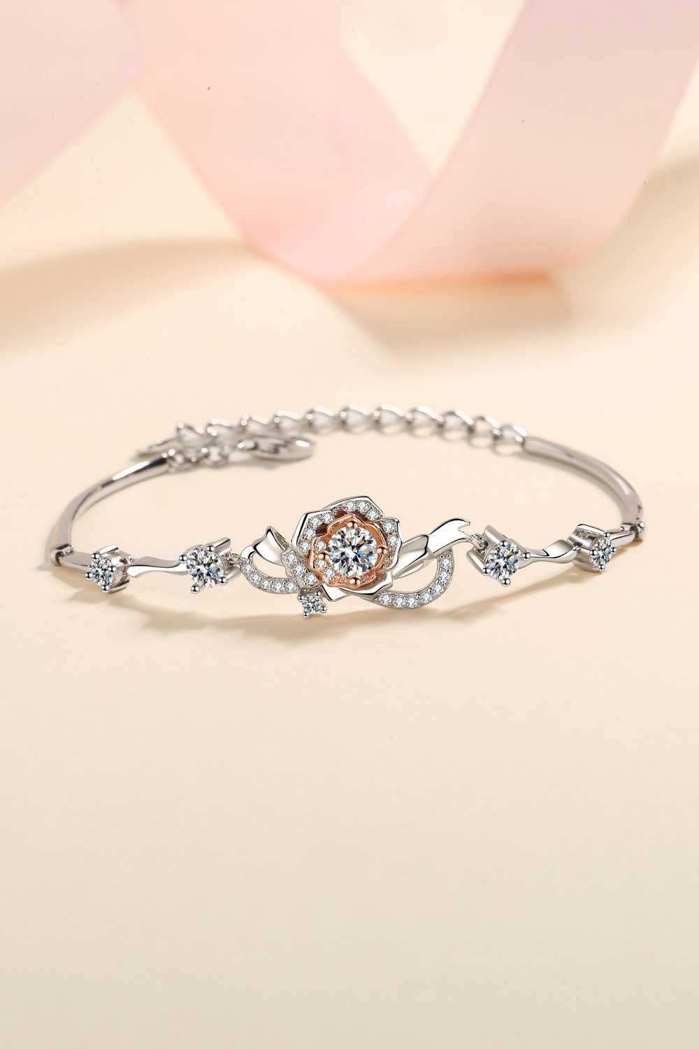 925 Sterling Silver Moissanite Bracelet - Trendsi - Flyclothing LLC