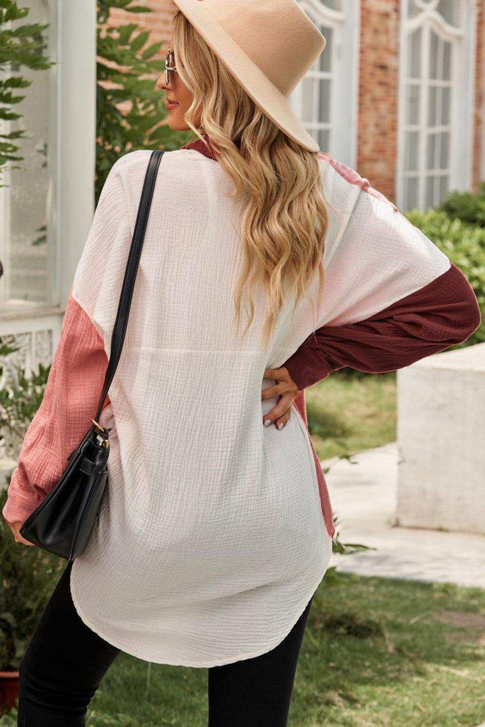 Textured Drop Shoulder Longline Shirt - Trendsi - Flyclothing LLC