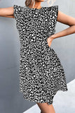 Leopard Round Neck Mini Dress - Trendsi - Flyclothing LLC