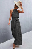 Printed Sleeveless Tie Waist Maxi Dress - Trendsi - Flyclothing LLC
