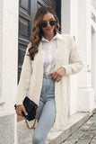 Open Front Cable-Knit Cardigan - Trendsi - Flyclothing LLC