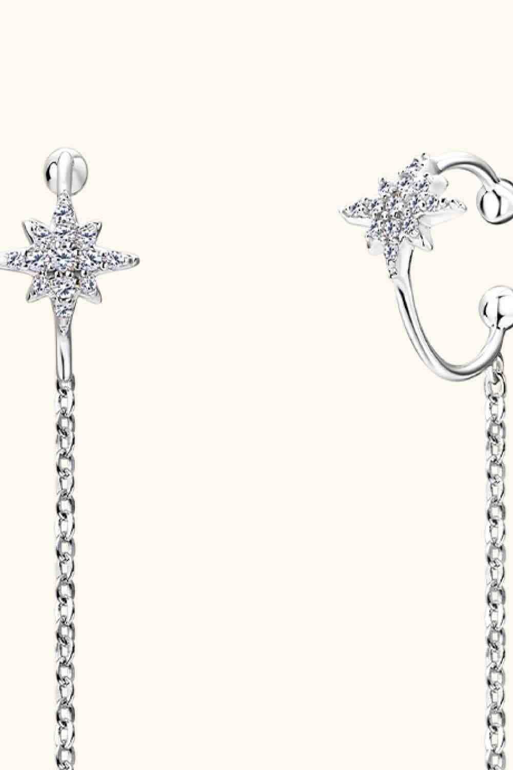 Moissanite 925 Sterling Silver Threader Earrings - Trendsi - Flyclothing LLC