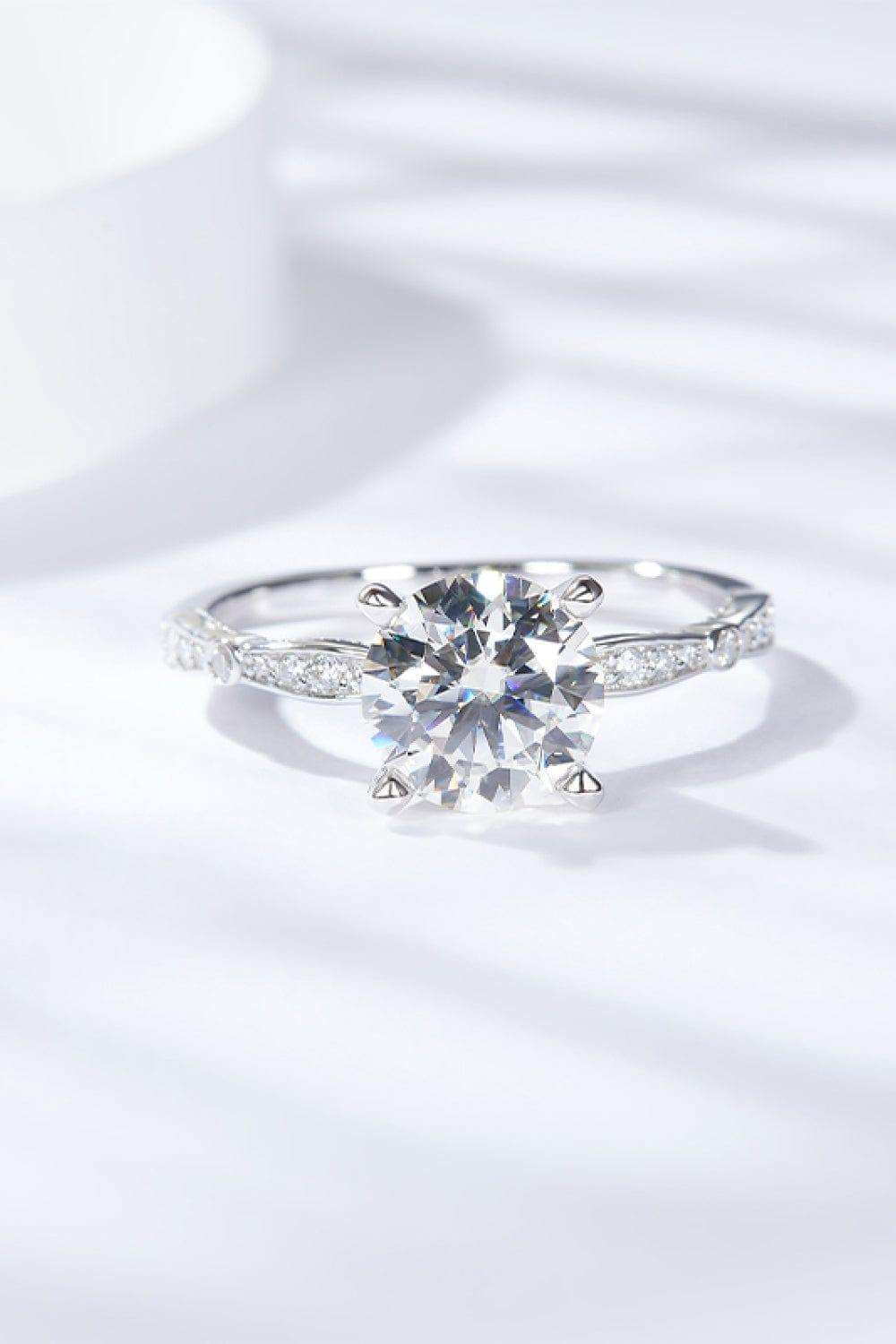 1.5 Carat Moissanite Side Stone Ring - Trendsi - Flyclothing LLC