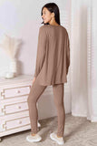Basic Bae Full Size V-Neck Soft Rayon Long Sleeve Top and Pants Lounge Set - Trendsi - Flyclothing LLC