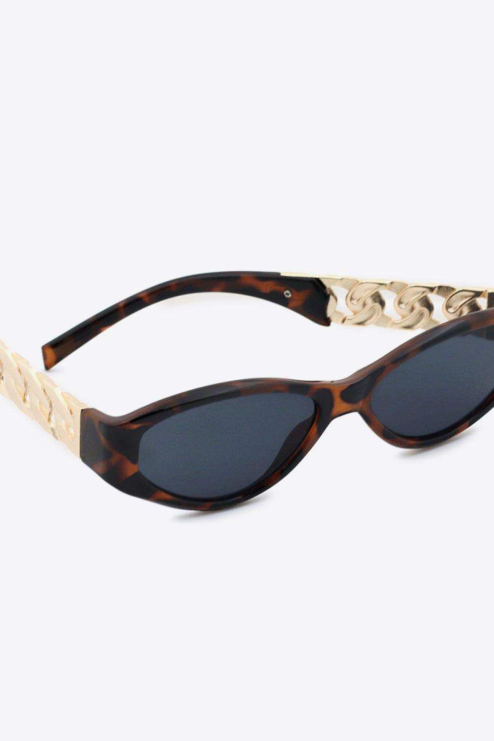 Chain Detail Temple Cat Eye Sunglasses - Trendsi - Flyclothing LLC