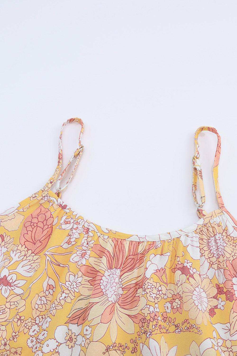 Floral Spaghetti Strap Tiered Dress - Trendsi - Flyclothing LLC