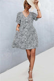 Printed Button down Pocketed Dress - Trendsi - Flyclothing LLC
