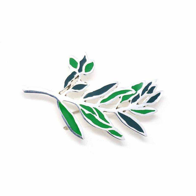 Brooch, Green Branch - Artisana - Flyclothing LLC