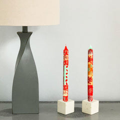 Hand Painted Candles in Owoduni Design (pair of tapers) - Nobunto - Flyclothing LLC